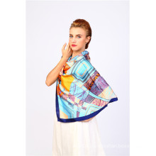 Fashion Women Large Square 100 Twill Silk Scarves 90X90cm